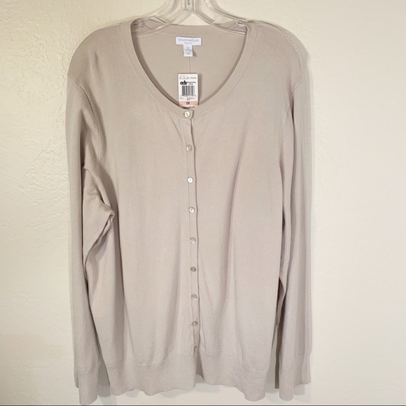 Charter Club Cream Long Sleeve Cardigan 2X - Picture 3 of 6